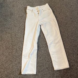 white straight leg jeans
